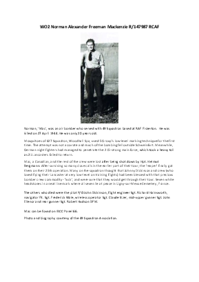 A preview of a PDF biography for MacKenzie, Norman Alexander Freeman